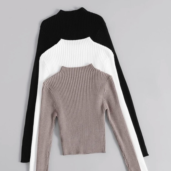 Sweaters - 3 Piece Mock Neck Knit Sweater